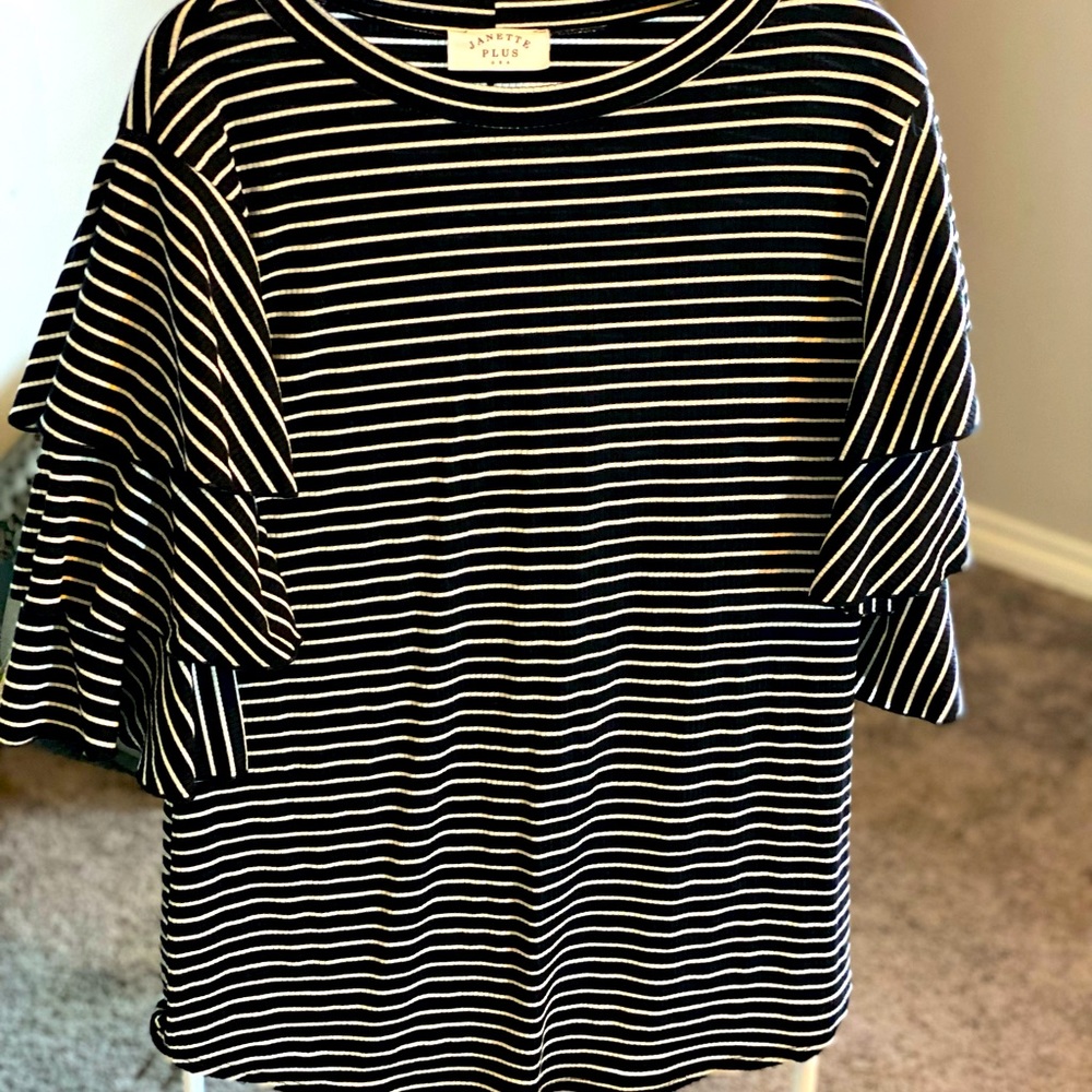 B&W striped top, Size L